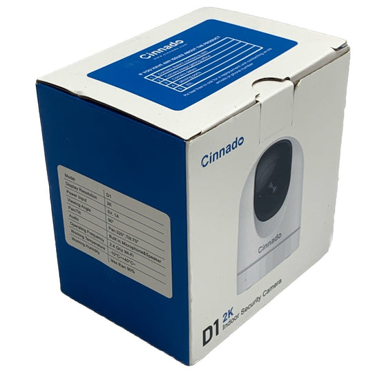 Cinnado Security Camera Indoor-2K 360° Wifi Cameras Home Monitor Security White