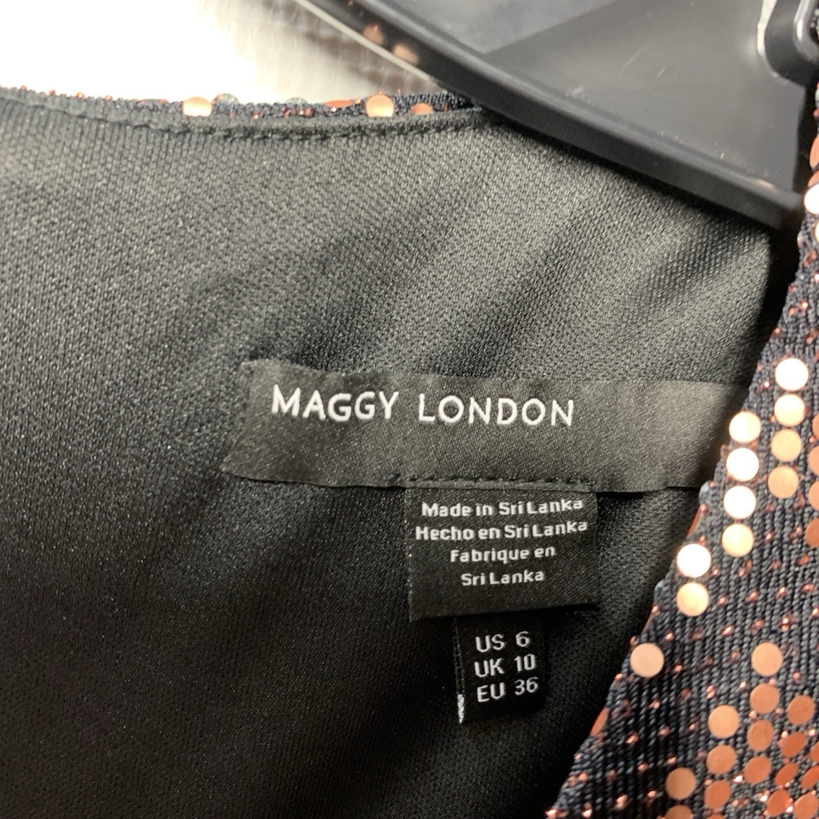 Maggy London Midi Dress Holiday Occasion Party Formal Night Long Sleeve Size 6