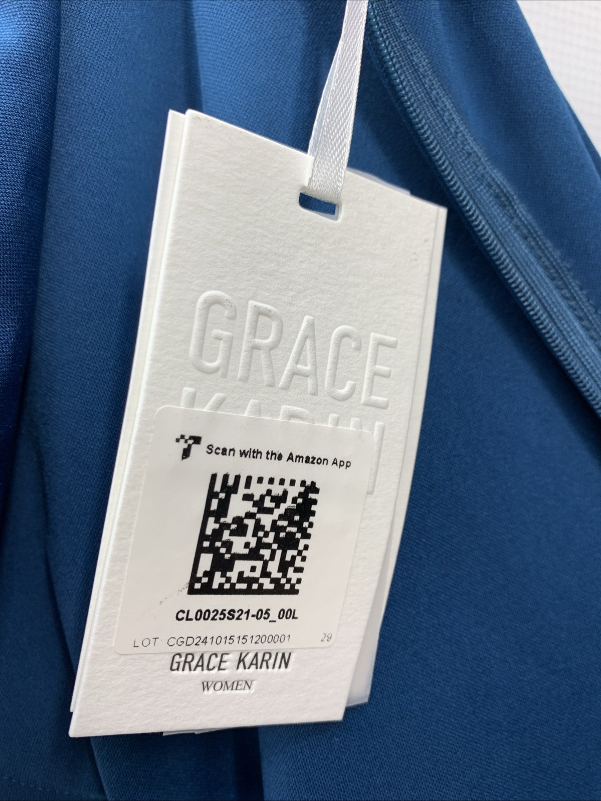 GRACE KARIN Women's Business Short Pencil Dress Size L Cocktail Party Blue/Black