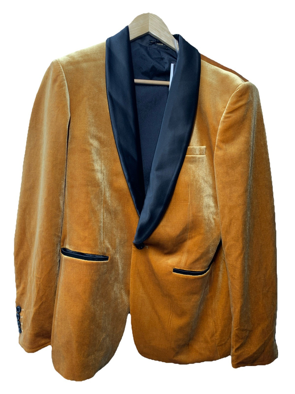 GRACE KARIN Men Velvet Blazer One Button Shawl Lapel Slim Fit Suit Tuxedo Size M