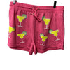 Emily Margaritas Pink On-The-Go Polyester Blend Loungewear Short Shirt Set Large