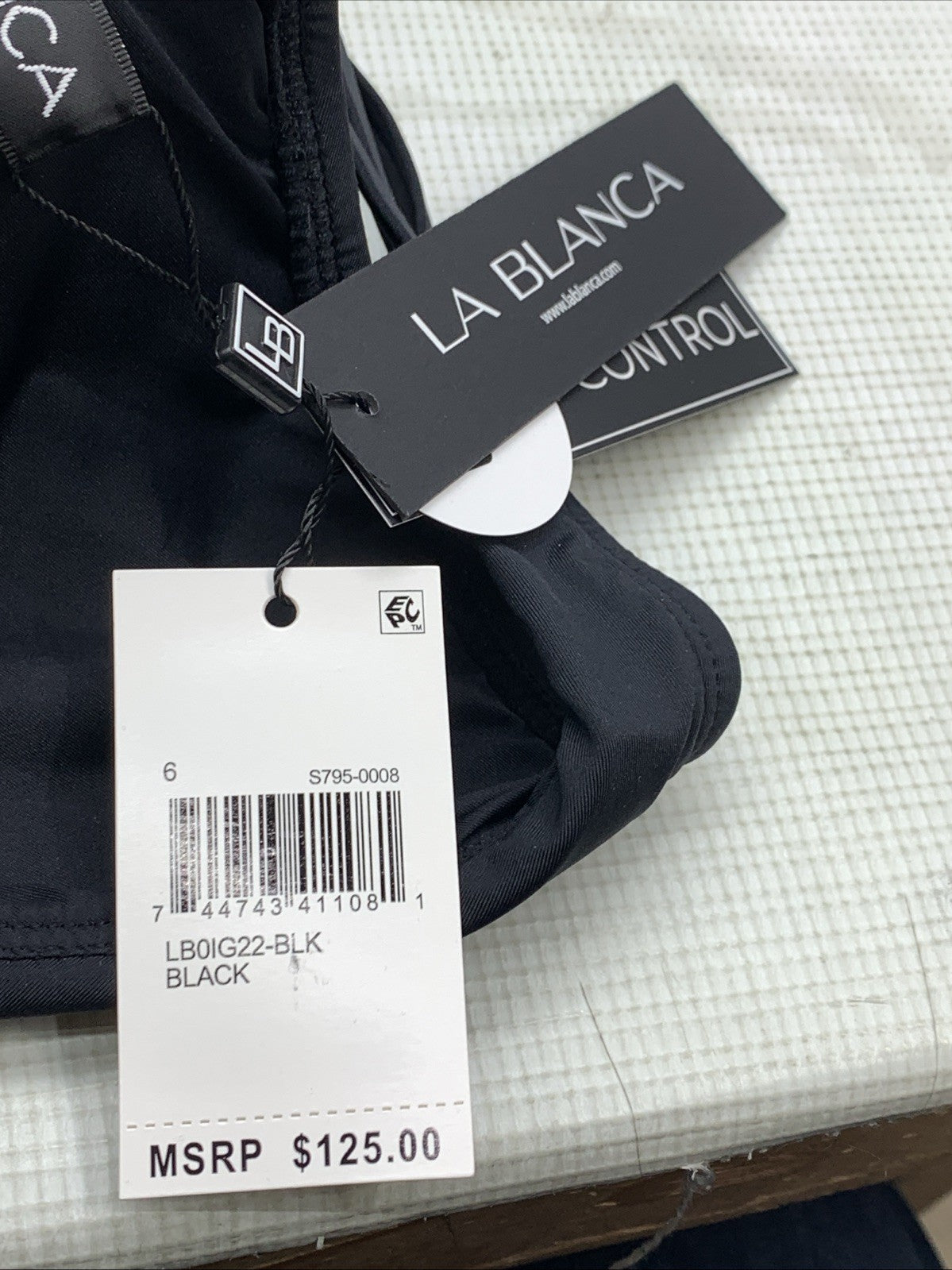 La Blanca Swimsuit Island Goddess Multi-Strap Cross-Back 1-Piece, Size 6, Black