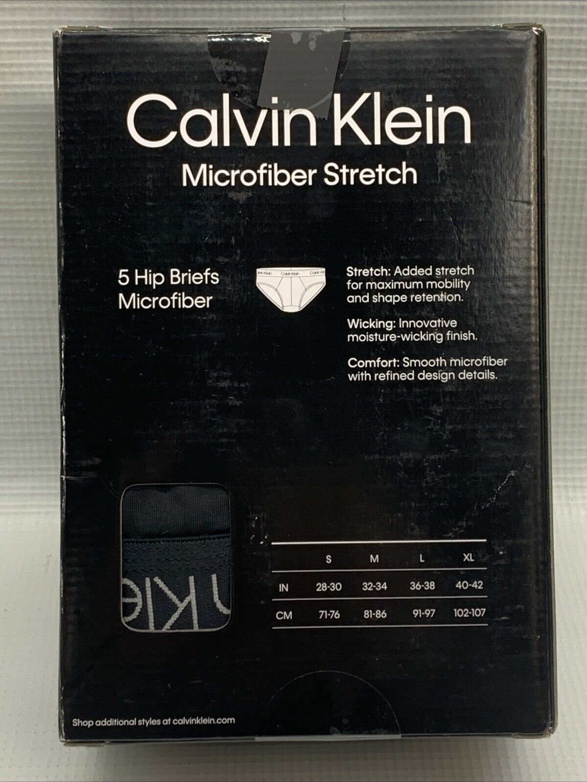 Calvin Klein Mens Micro Stretch 5-Pack Hip Brief Blacks NB33749 Underwear Size M