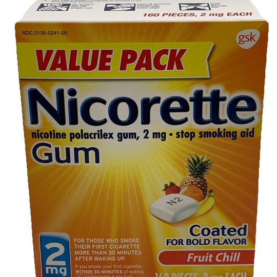 Nicorette Nicotine Quit Gum, 2mg 160 Count Stop Smoking Aid Nicotine Polacrilex