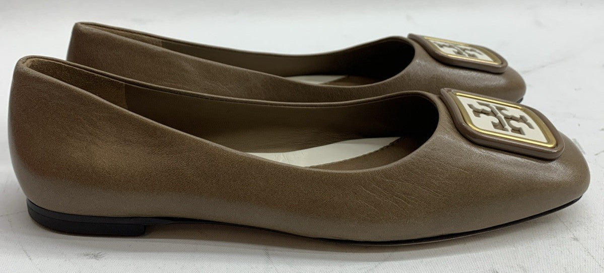 Tory BURCH Almond Flour 200 Georgia Ballet Goat Leather Size 6M Slip-on Shoes