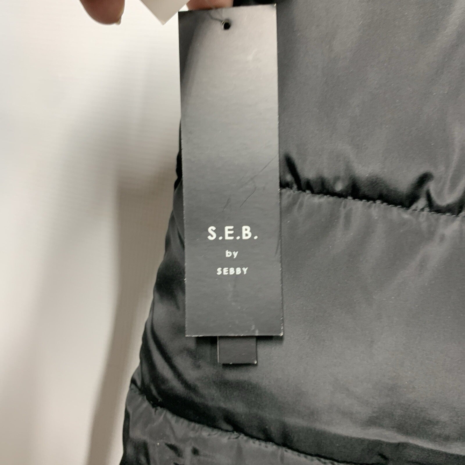 Sebby S.E.B. SSP1418 Womens Black Detachable Hood Zip Long Puffer Vest Size L