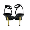 Nine West REINA3 Heeled Sandals Size 8M Black Open Toe for Formal, Wedding, Date