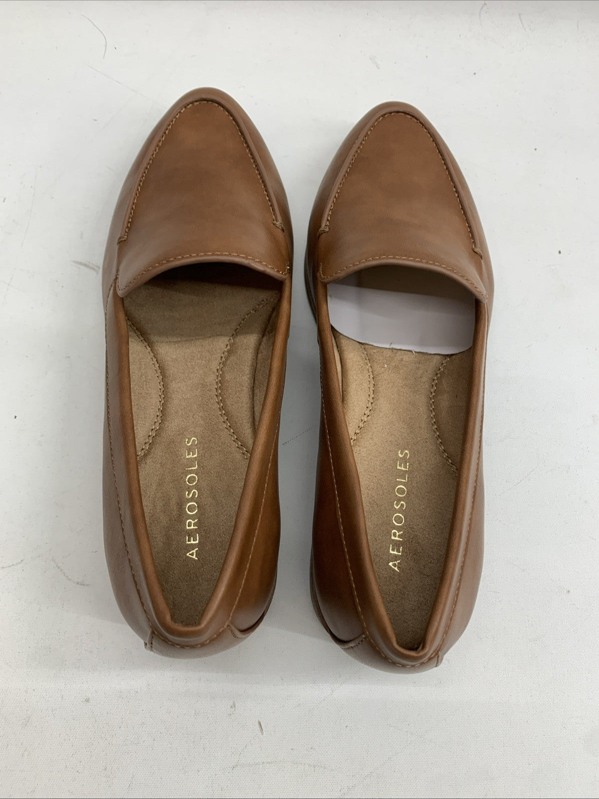 Aerosoles Women's Tailored  Everest Loafer 7M Dark Tan Slip-on Faux Leather