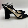 SAM EDELMAN Women's Size 9.5 Kia Sculptural Heel Ankle Strap Sandals Black Suede