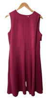 London Times Women's Asymmetrical Detail Dress Sleeveless T6949M Plum Size 16