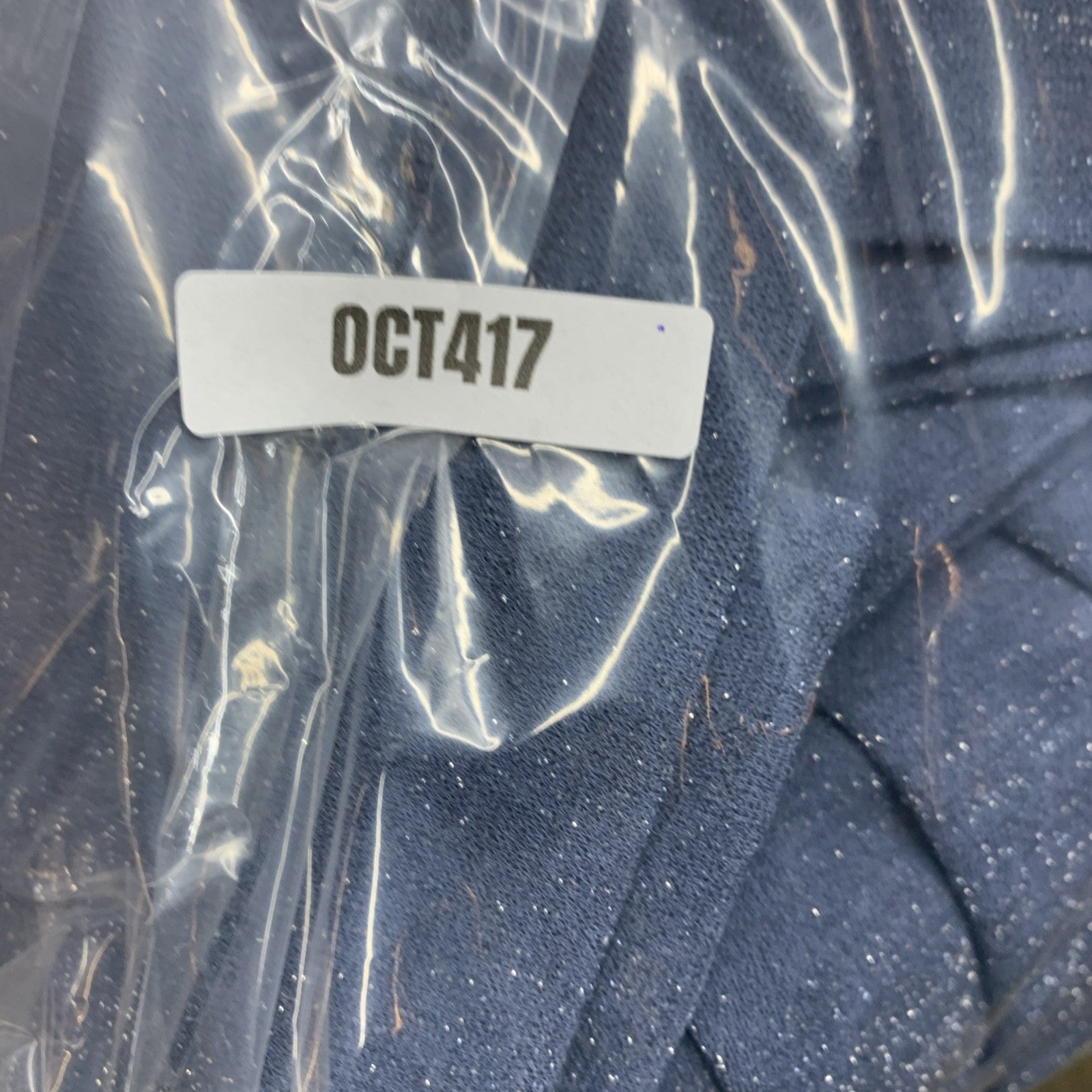 Adrianna Papell Women's Metallic Knit Draped Dress Steel Blue Square Neck Size 6