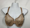 Women's 855436 Elevated Front Close Underwire Bra Ran Size 34G Racerback Beige