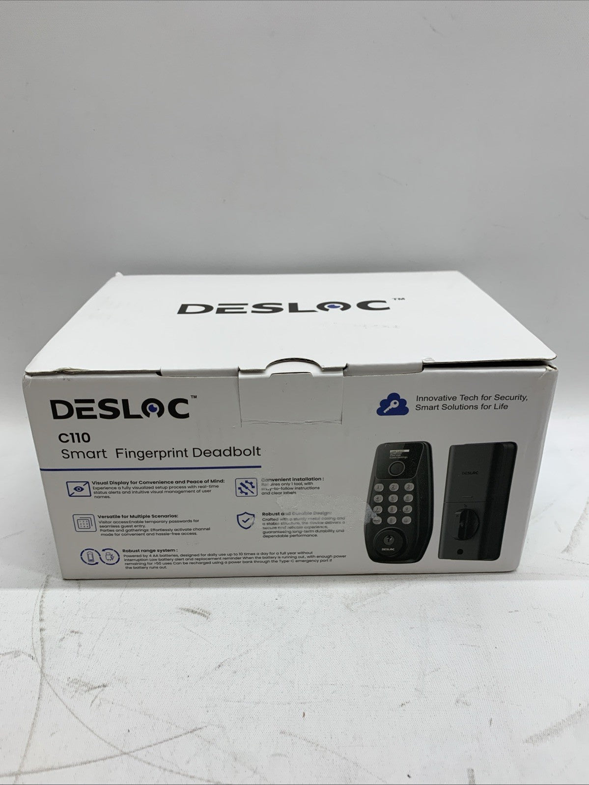 Desloc C110 Keyless Entry Fingerprint Smart Lock with Lever Set/Smart Screen