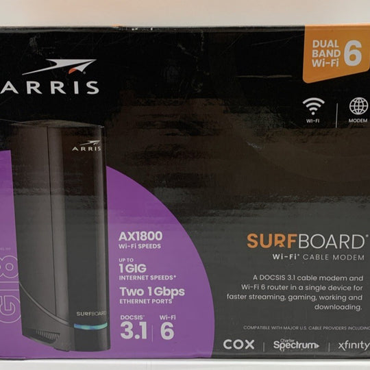 Arris G18 Cable Modem Router Combo Fast DOCSIS 3.1 Multi-Gigabit WiFi 6 (AX1800)