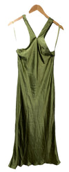 Petal & Pup Womens Grasie Dress Cocktail Cross Over Halter Neckline Size 4 Olive