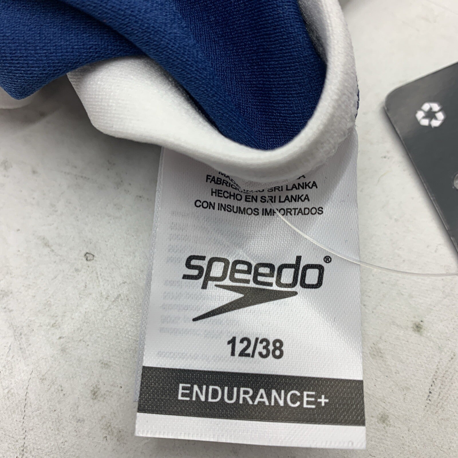 New Speedo Women Solid Flyback Training SwimSuit Size 12/38 Navy Blue Endurance+