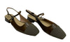 C.Paravano Women F11 Slingback Shoes Close Square Toe Flats Sandals Size 39(EU)