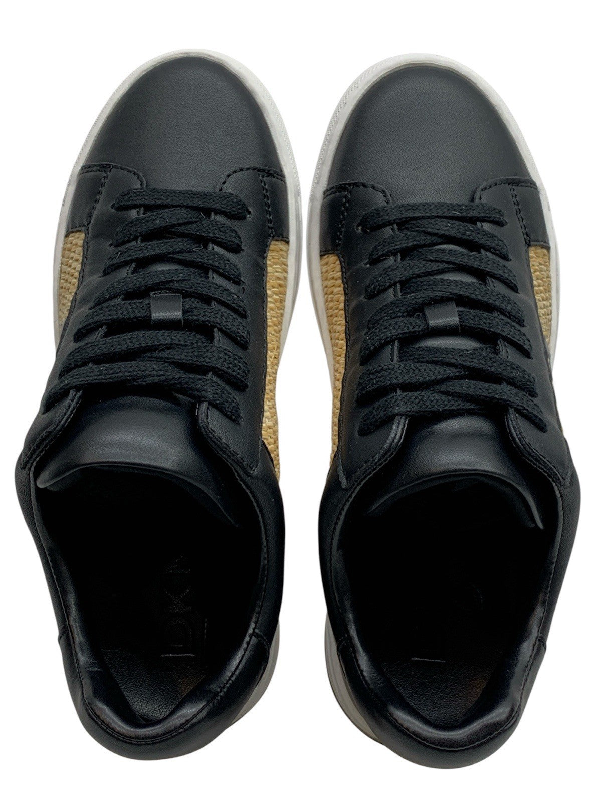 DKNY Abeni Arch Raffia Women's Low-Top Sneakers Black K2431626 Casual Size 6.5