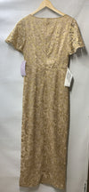 JS Collections Women's Brynlee Flutter Column Gown 8618642 Size 6 Flutter sleeve