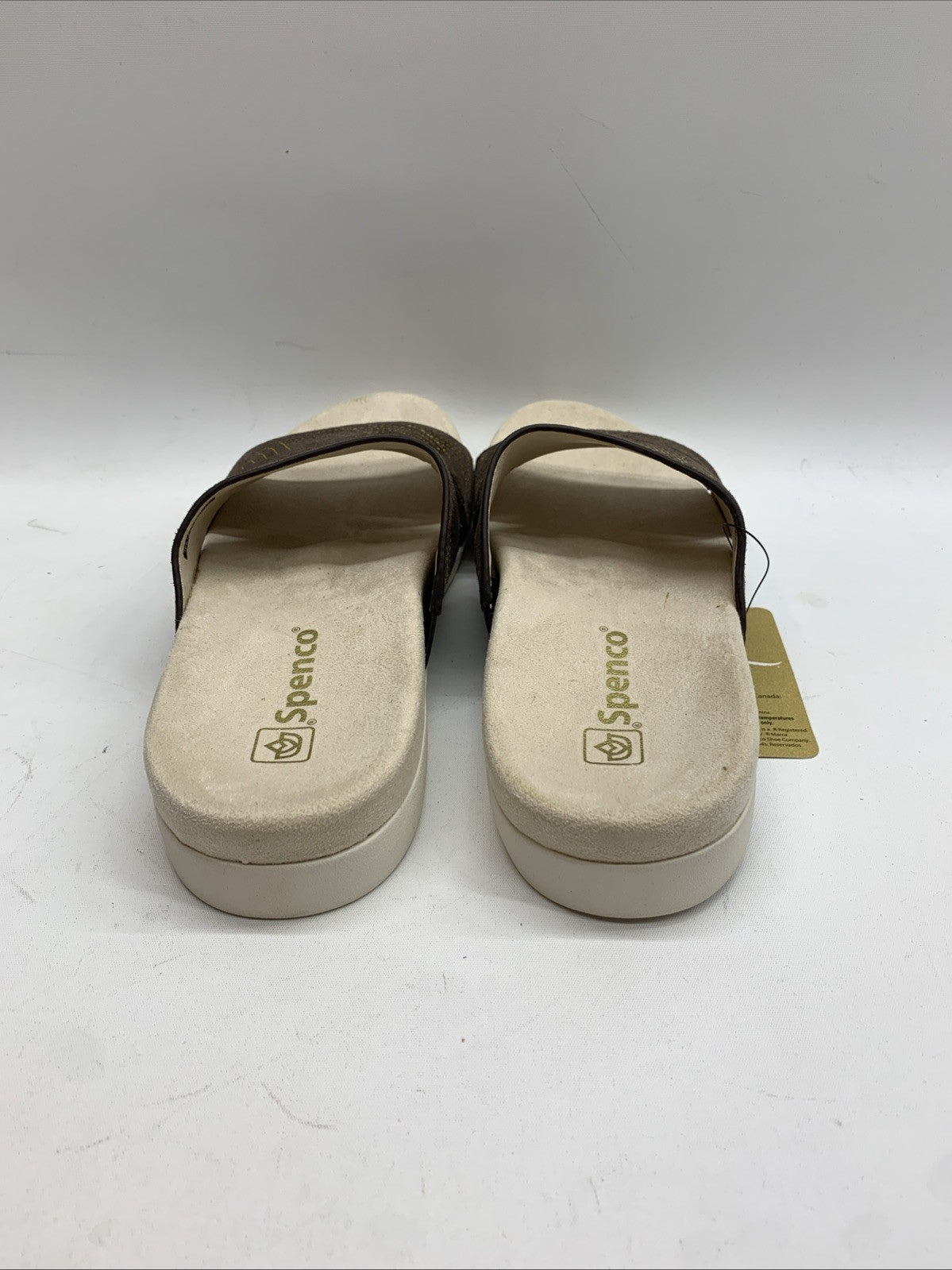 Spenco Womens Twilight Ellie Slide Sandals Leather Brown French Roast Size 10B