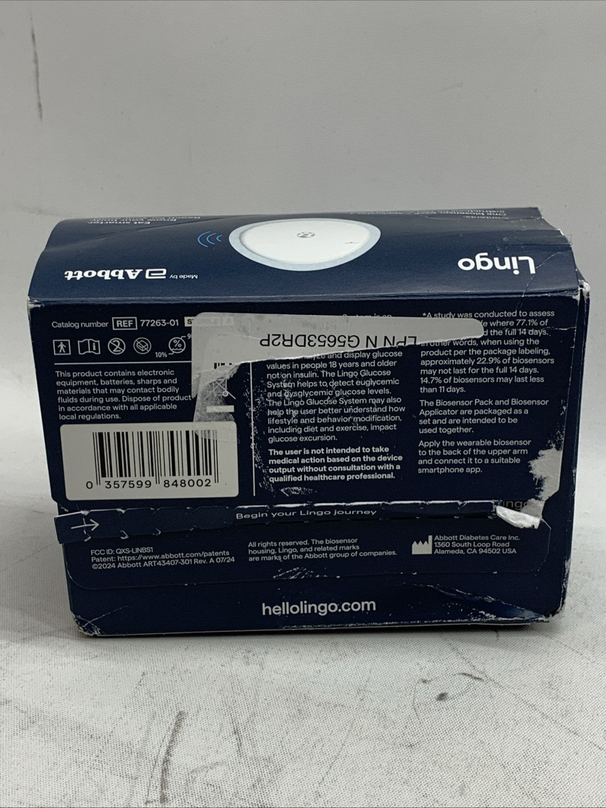 Lingo Glucose Biosensor Monitor Made by Abbott for People 18+ not on Insulin