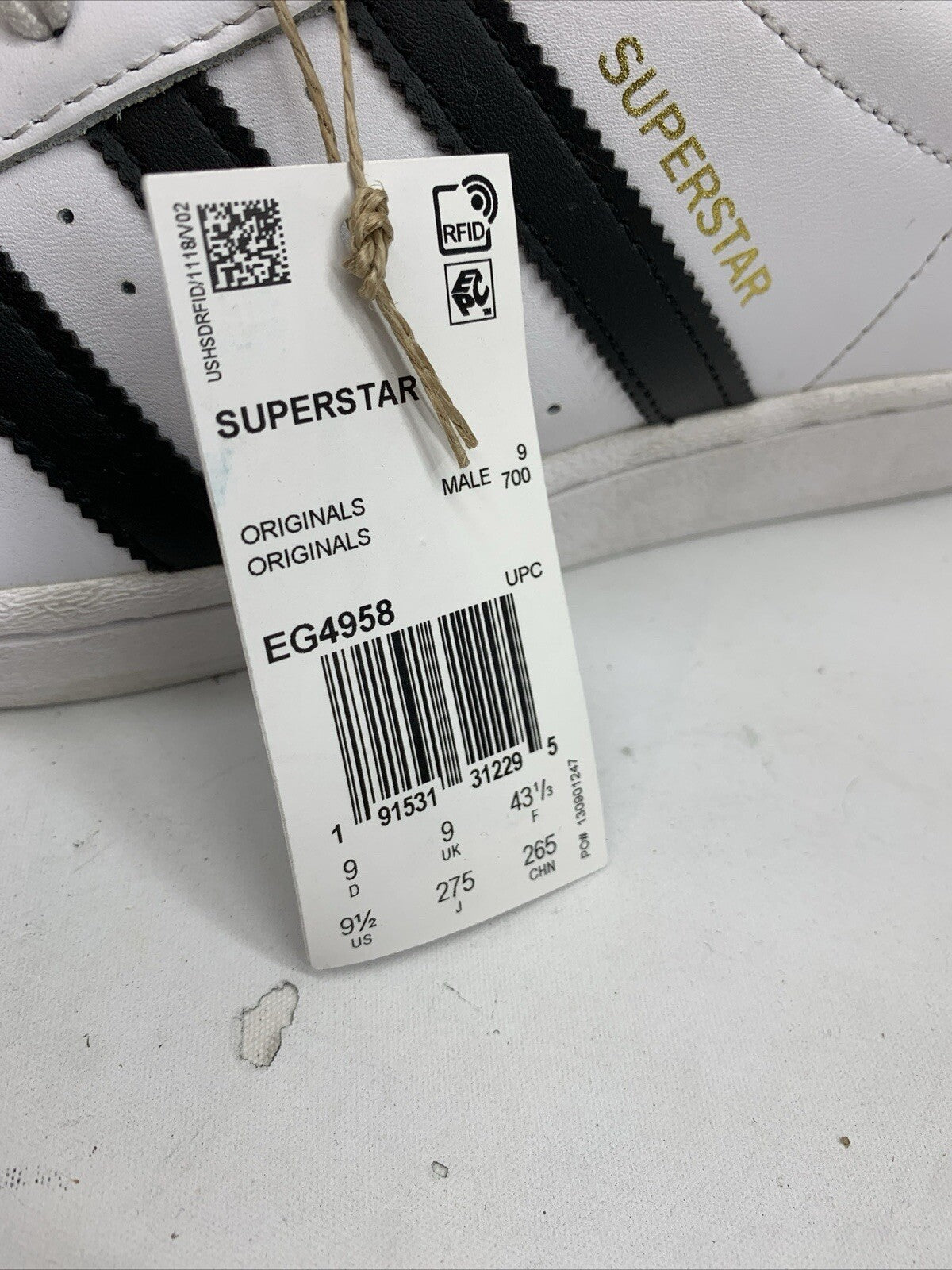 adidas Superstar Footwear White Black 2019 EG4958 Sizes 9.5 M Lace-up Sneaker