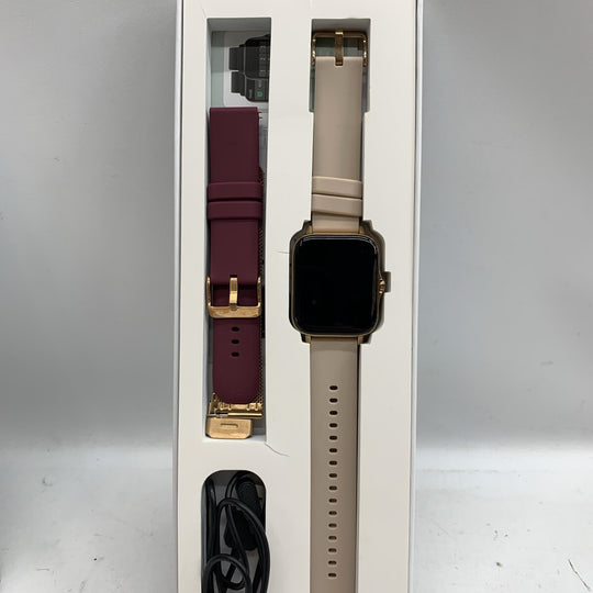 Laret Smart Watch for Women, Fitness Tracker Waterproof Wrist Smartwatch, Gold
