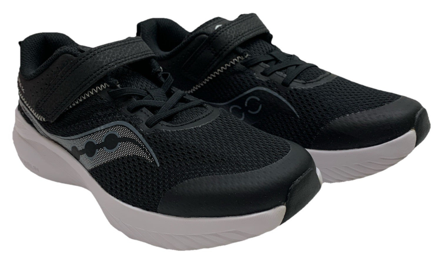 Saucony Kids Kinvara 14 A/C Sneaker Size 3.5 Black/Grey Lightweight Hook & Loop