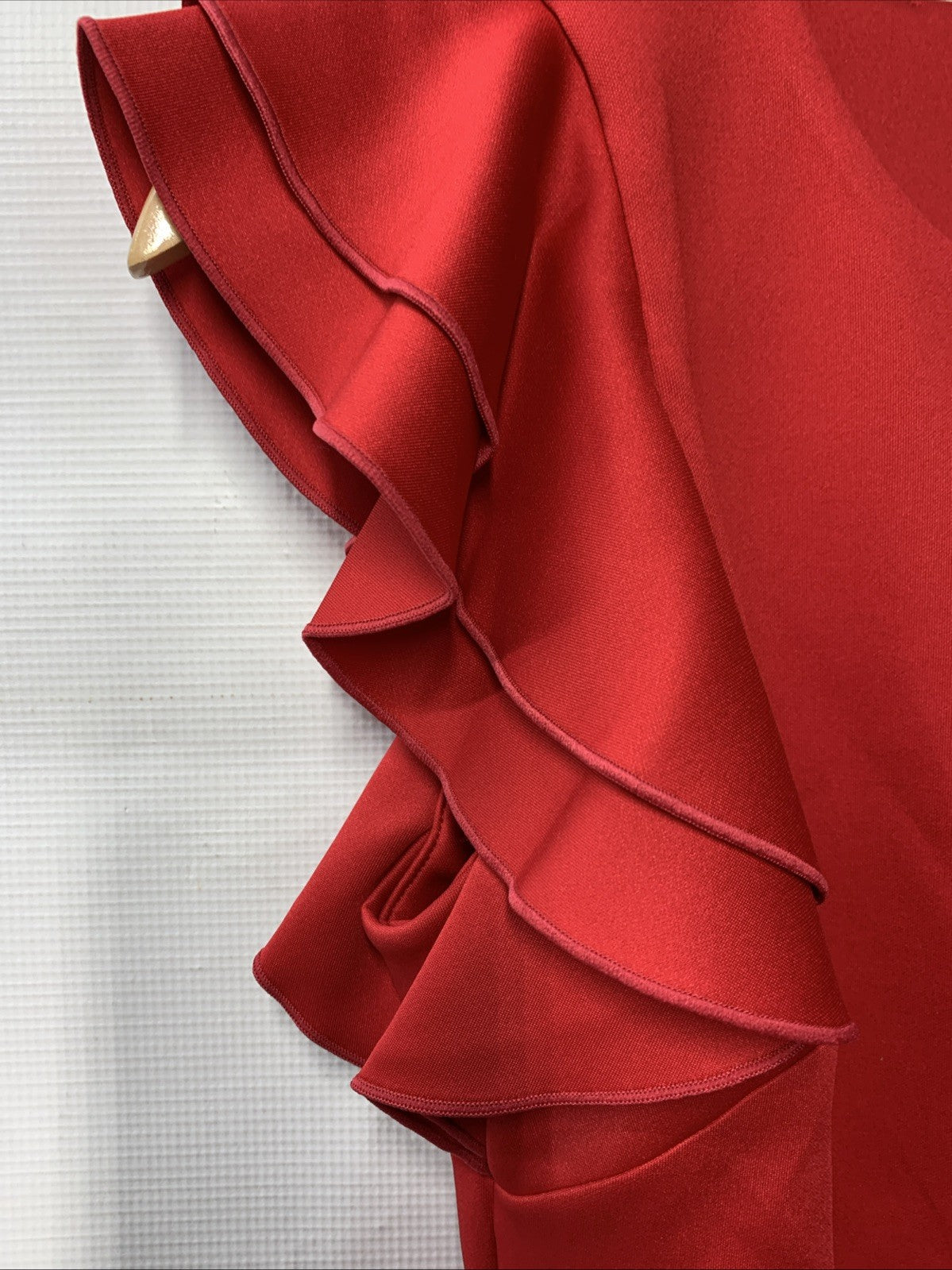 Tommy Hilfiger Casual Sheath Dress with Flutter Sleeves in Scarlet Red Size 6P