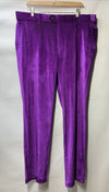 MAGE MALE Mens Suits Velvet Tuxedo Suit Set Slim Fit 2 Piece Size 2XL Purple