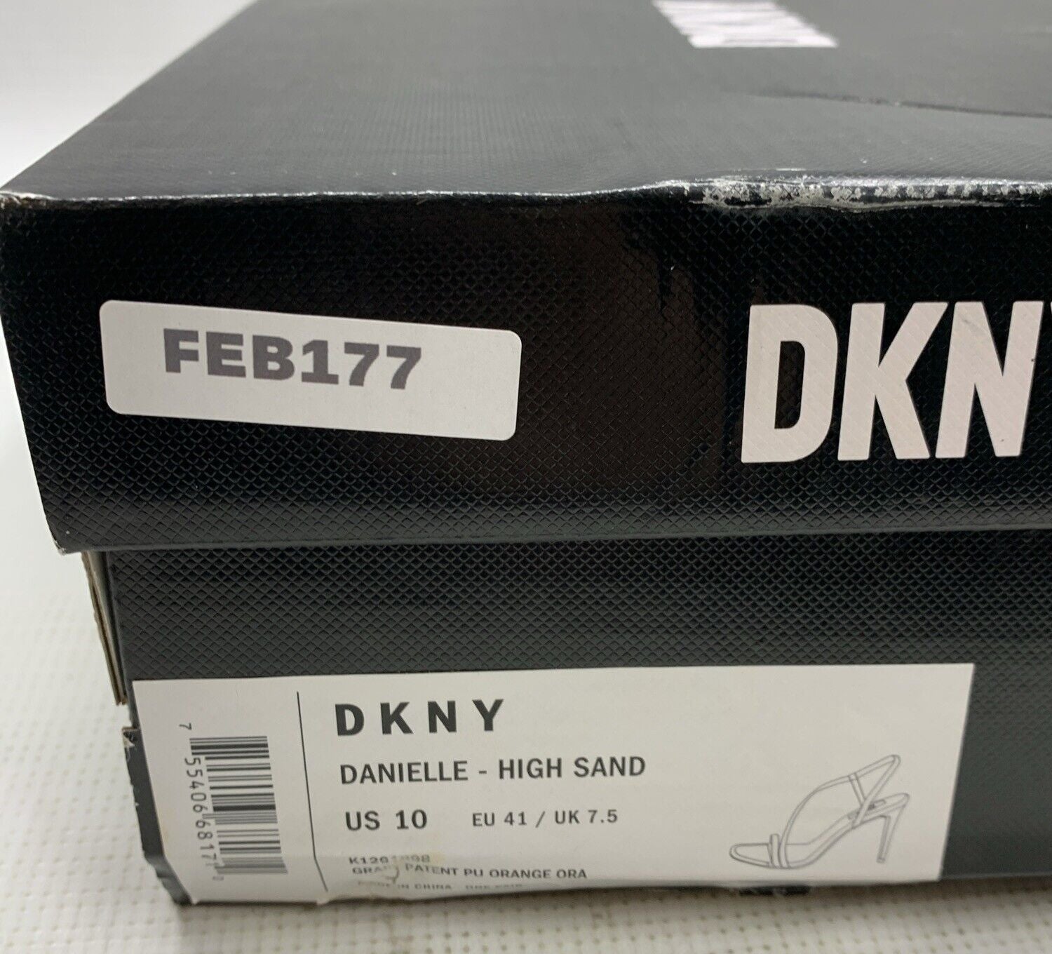 DKNY Women's Open Toe Diaganol Strap Heel Heeled Sandal High Sand 10M Orange