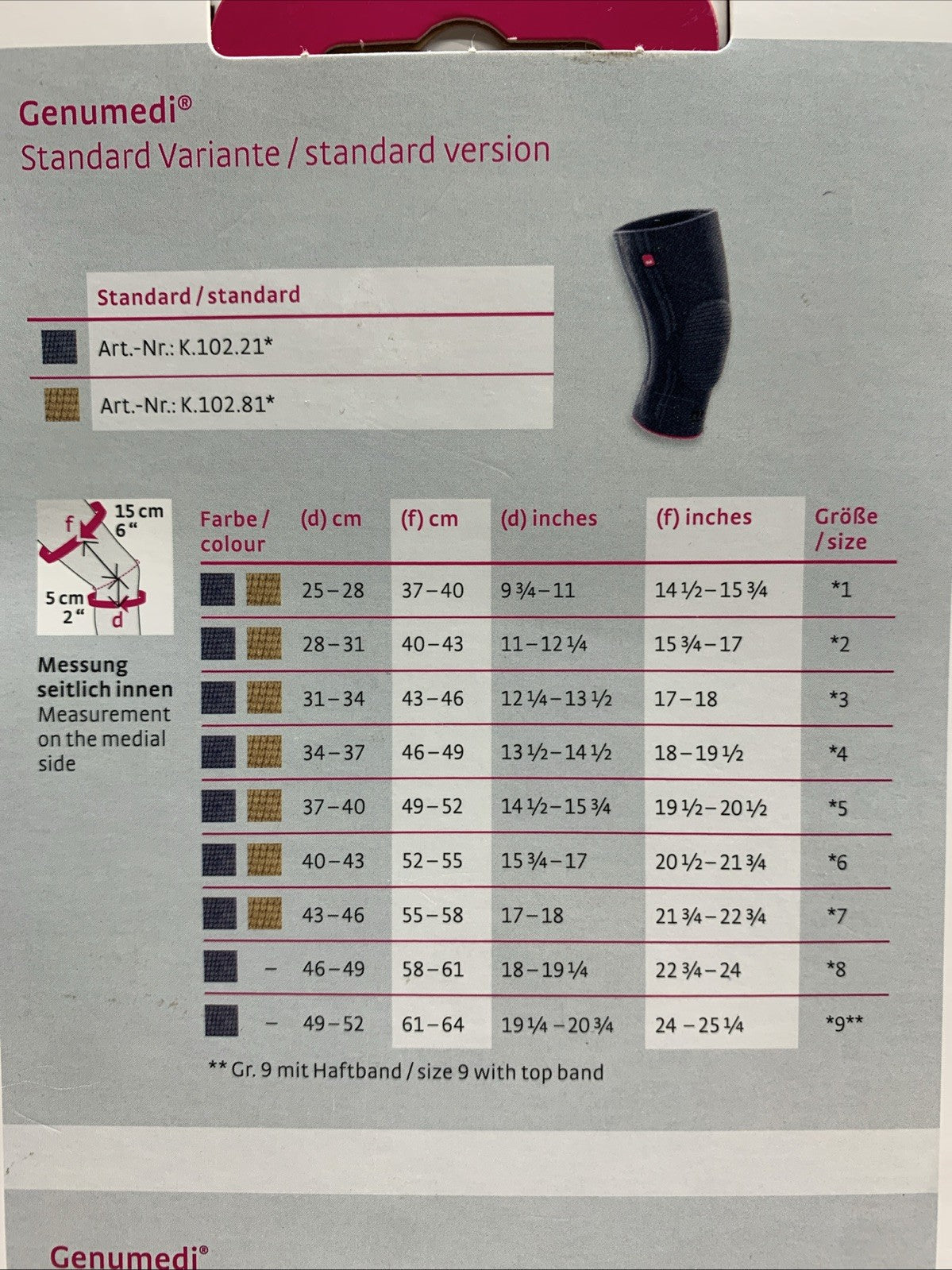 Medi Genumedi Knit Knee Support Compression Sleeve for Men & Women Size3 Beige