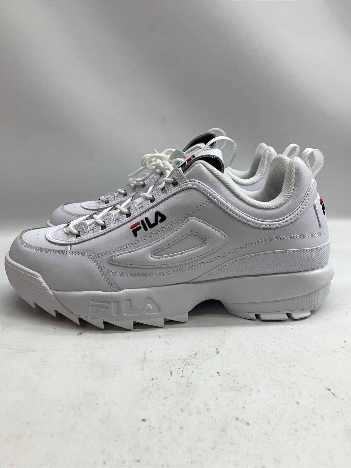 Fila Men's Strada Disruptor II Sneakers White US 14 Lace-up Shoes Lightweight