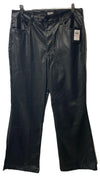 DKNY Black Women’s Soft Faux Leather Mini Boot Flare Long Pants Size 10 Black