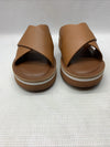 Aerosols Leather Charlie Slide Sandal 8M Tan Leather Slip On Block Heel Brown