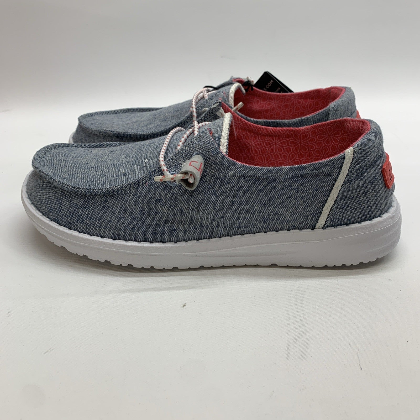 Hey Dude Wendy Chambray Braid Indigo US Womens Size 7 Rounded Toe Slip-on Loafer