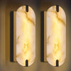 14.17in Alabaster Wall Sconces, Natural Marble Wall Light Set of Two, Modern LED