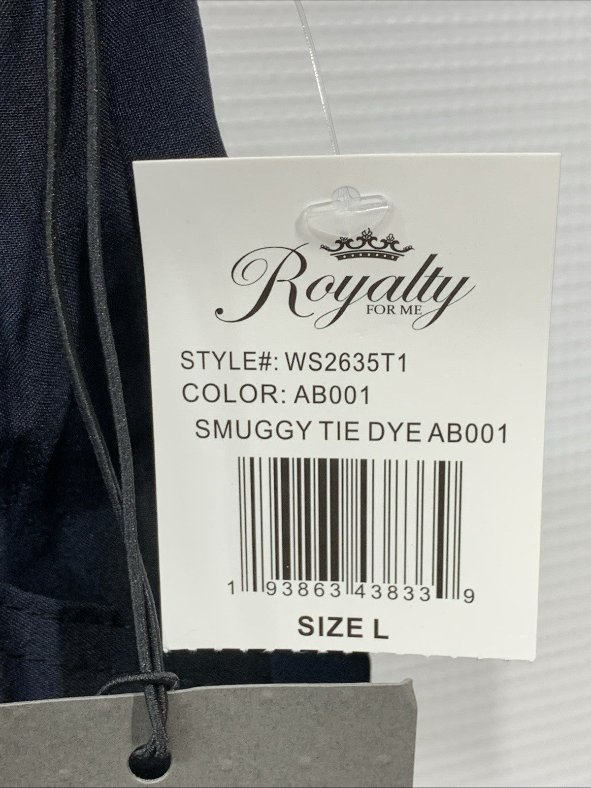 Royalty For Me Techo Men's Large Navy Blue AB001 Tie Dye Short 4 Way Stretch