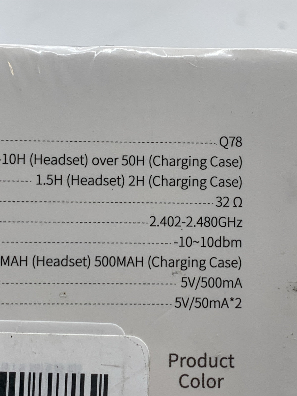 Poounar Q78 True Wireless Sport earbuds Black 5.3 Hi-Fi Sports Running 10~10dbm