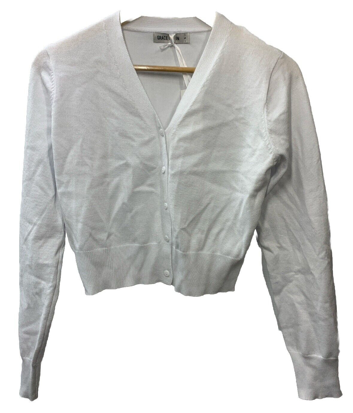 GRACE KARIN Women's Cropped Cardigan V-Neck Button Down Size Small Long Sleeve
