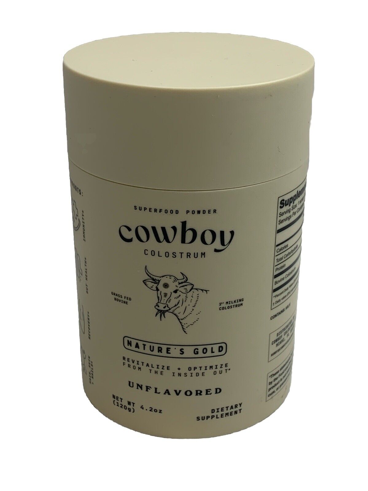 Cowboy Colostrum SuperFood Powder Grassfed Bovine Dietary Supplement 4.2 Oz