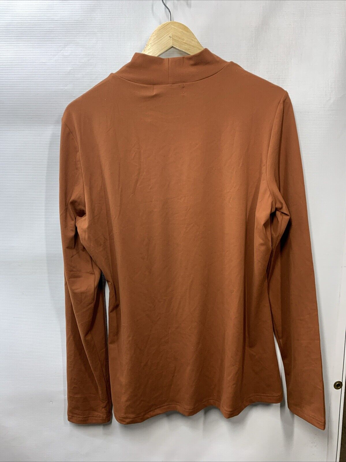 SSLR Turtleneck Men Thermal Shirt Turtleneck Long Sleeve T-Shirts Size XL Brown