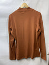 SSLR Turtleneck Men Thermal Shirt Turtleneck Long Sleeve T-Shirts Size XL Brown
