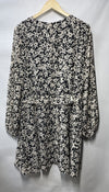 Steve Madden Apparel Women's Rami Dress Size L Long Sleeve V-neck Black/Ivory