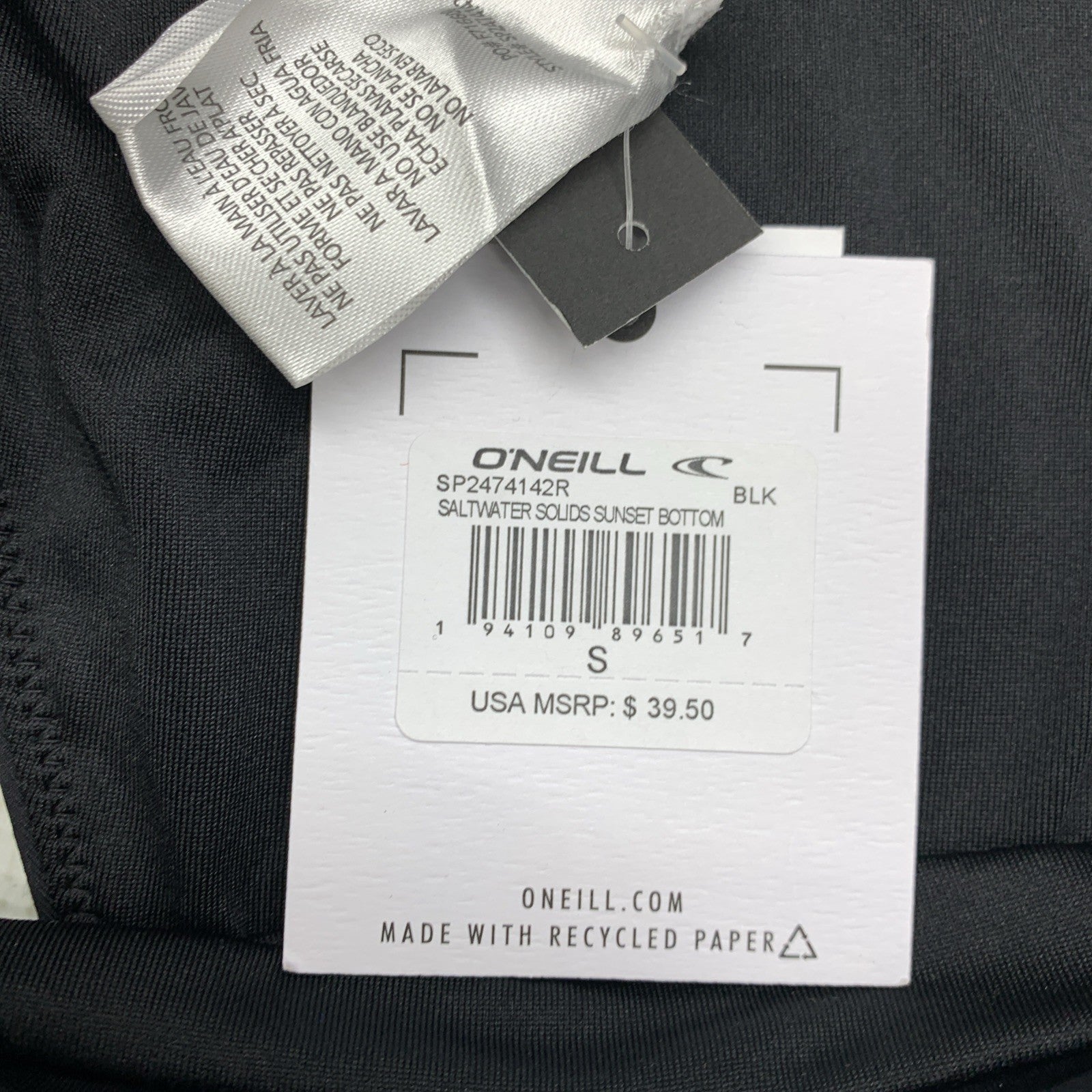 O'Neill Women's Black Bikini Sunset Bottom Size S Underwear SP2474142R Pull-on