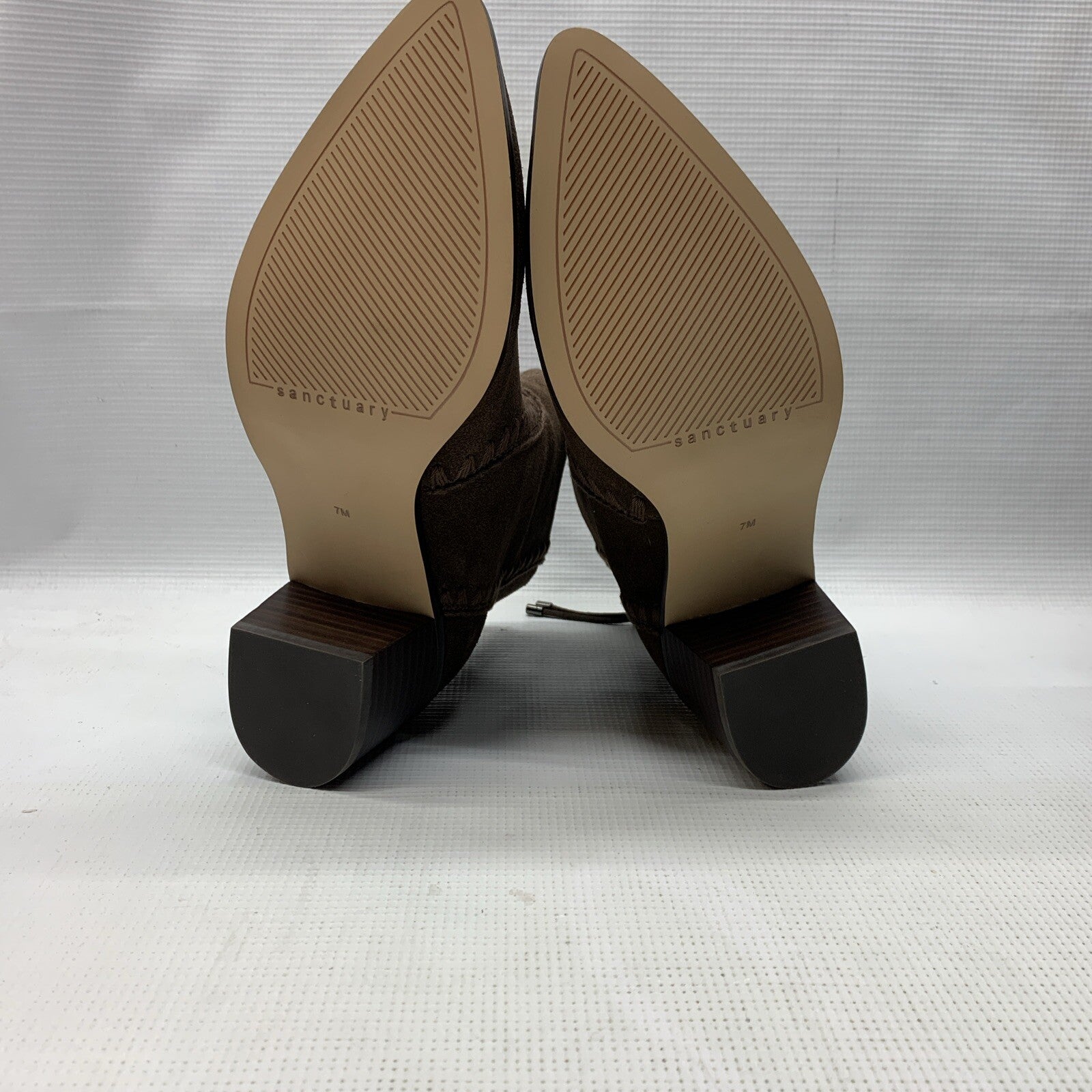 Sanctuary Women's Refine Ankle Boots Brown 552301 Size 7M Pull-on Block Heel