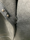 Karl Lagerfeld Paris Black Wool Coat Size L Long Sleeve LWOMW713 Big Collar
