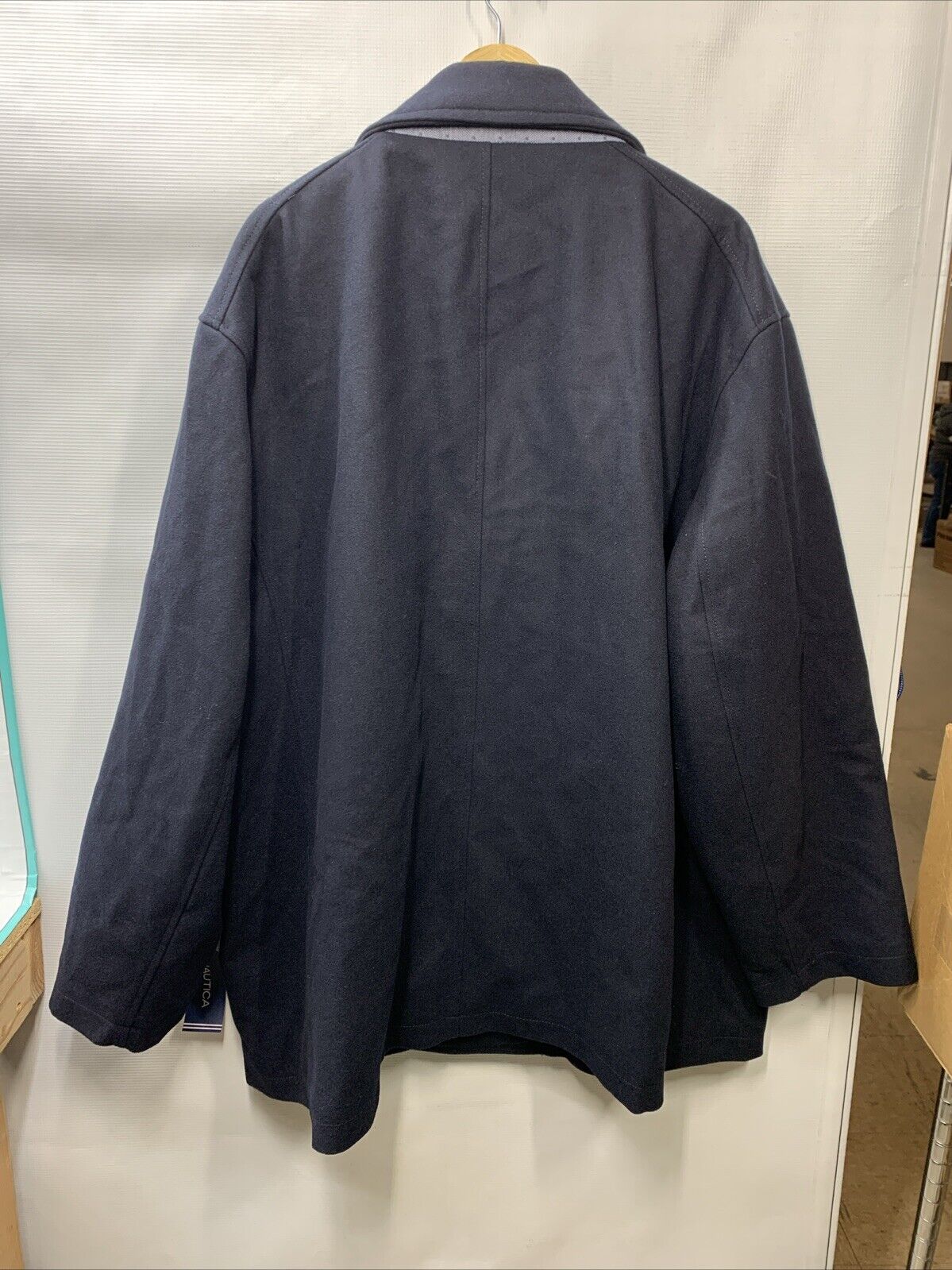 Nautica Men's Peacoat Wool Blend Double Breasted Winter Trench Coat - Size 4X