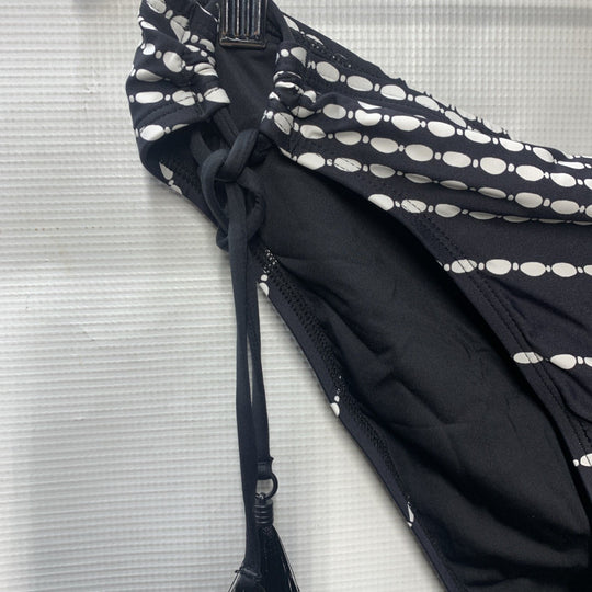 La Blanca Women's Side Tie Hipster Bikini Bottom Black/White Underwear Size 10