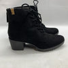 Dr Scholls Womens Size 9M Lawrence Black Casual Lace Up Block Heel Boots Black